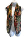 Ralph Lauren Black & Multi Silk Sheer Floral rolled hem Square scarf Black & Multi / Large