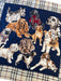 Burberry Blue, Red, Beige Silk Square Dog Print Plaid Rolled Hem scarf Blue, Red, Beige / Large