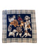Burberry Blue, Red, Beige Silk Square Dog Print Plaid Rolled Hem scarf Blue, Red, Beige / Large