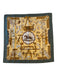 Hermes Green, Yellow, Brown Silk Square Floral Rolled Hem scarf Green, Yellow, Brown / 90cm