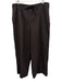 Eskandar Size 1 Dark Brown Elastic Drawstring Waist Pockets Wide Leg Pants Dark Brown / 1