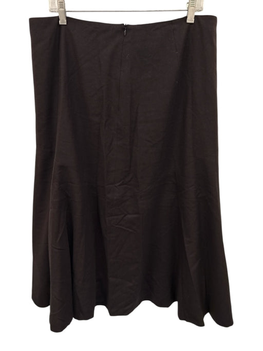 Boden Size 16 Dark Brown Wool Blend Zip Asymmetric Paneled Maxi Skirt Dark Brown / 16