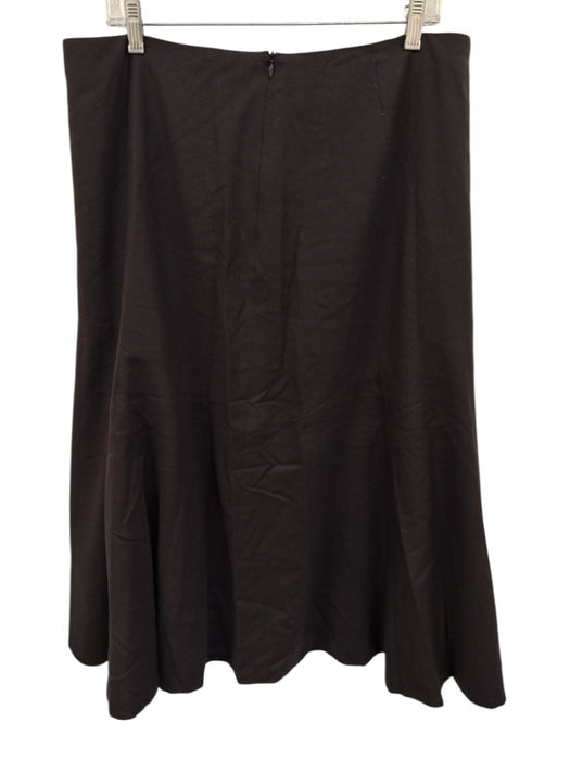 Boden Size 16 Dark Brown Wool Blend Zip Asymmetric Paneled Maxi Skirt Dark Brown / 16