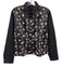 Anne Fontaine Size Est L Black & Multi Cotton Blend Button Front Collar Top Black & Multi / Est L