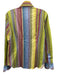Etro Size 48 Blue, Red, Yellow Silk Blend Long Sleeve Variegated Stripes Top Blue, Red, Yellow / 48