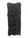 Feraud Size Est L Black & White Silk Sleeveless Abstract Print Beaded Dress Set Black & White / Est L
