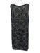 Feraud Size Est L Black & White Silk Sleeveless Abstract Print Beaded Dress Set Black & White / Est L