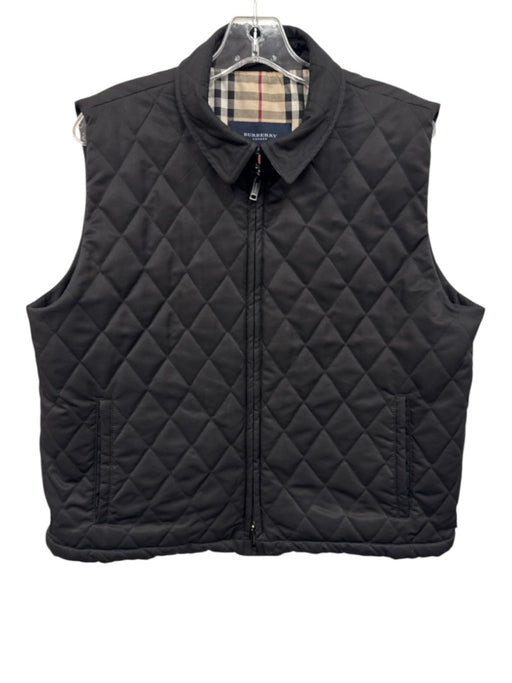 Burberry Size XL Black, Beige, Red Polyester Zip Front Quilted Plaid Vest Black, Beige, Red / XL