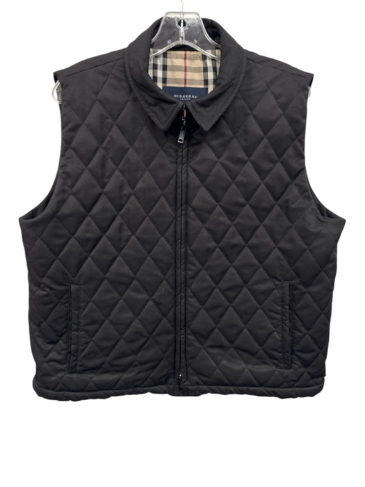 Burberry Size XL Black, Beige, Red Polyester Zip Front Quilted Plaid Vest Black, Beige, Red / XL