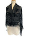Salvatore Ferragamo Black Silk Blend Square Floral Velvet Rolled Hem scarf Black