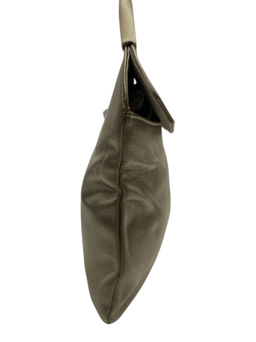 Giorgio Armani Taupe Gold Silk Top Handle Flap Satin Mirror Incl Bag Taupe Gold / Small