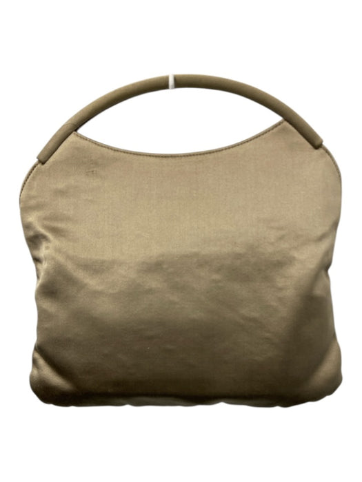 Giorgio Armani Taupe Gold Silk Top Handle Flap Satin Mirror Incl Bag Taupe Gold / Small