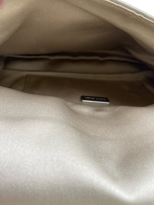 Giorgio Armani Taupe Gold Silk Top Handle Flap Satin Mirror Incl Bag Taupe Gold / Small
