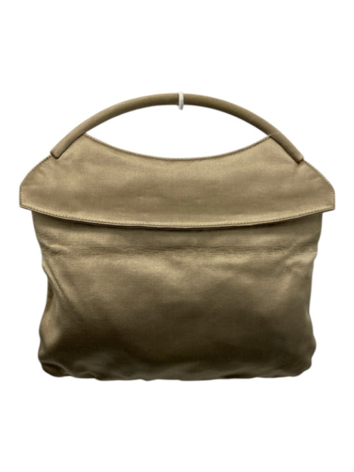 Giorgio Armani Taupe Gold Silk Top Handle Flap Satin Mirror Incl Bag Taupe Gold / Small