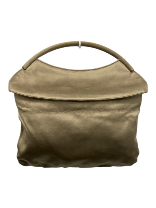 Giorgio Armani Taupe Gold Silk Top Handle Flap Satin Mirror Incl Bag Taupe Gold / Small