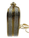 Judith Leiber Clear & Gold Crystals Push Clasp Crossbody Strap Mirror Incl Bag Clear & Gold / Mini