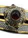 Judith Leiber Clear & Gold Crystals Push Clasp Crossbody Strap Mirror Incl Bag Clear & Gold / Mini