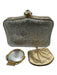 Judith Leiber Clear & Gold Crystals Push Clasp Crossbody Strap Mirror Incl Bag Clear & Gold / Mini