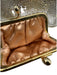 Judith Leiber Clear & Gold Crystals Push Clasp Crossbody Strap Mirror Incl Bag Clear & Gold / Mini
