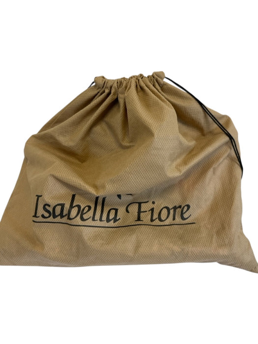 Isabella Fiore Brown, Pink, Green Leather & Canvas Top Handle Floral Tote Bag Brown, Pink, Green / Medium