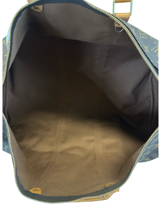 Louis Vuitton Mixed Brown Canvas & Leather Top Handle Monogram Zip Close Bag Mixed Brown / XL