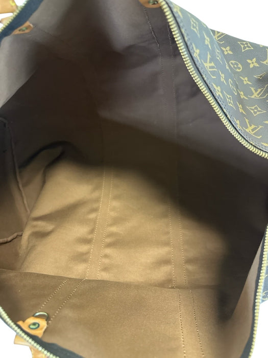 Louis Vuitton Mixed Brown Canvas & Leather Top Handle Monogram Zip Close Bag Mixed Brown / XL