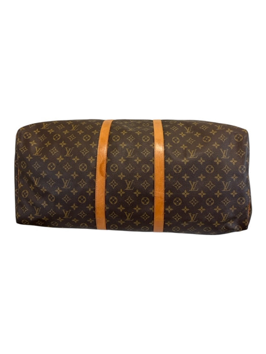 Louis Vuitton Mixed Brown Canvas & Leather Top Handle Monogram Zip Close Bag Mixed Brown / XL