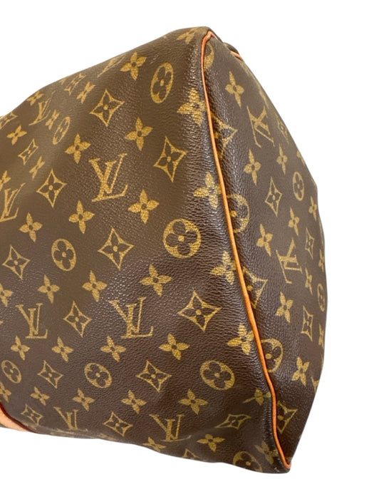 Louis Vuitton Mixed Brown Canvas & Leather Top Handle Monogram Zip Close Bag Mixed Brown / XL