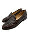 Manolo Blahnik Shoe Size 40.5 Dark Brown Leather Round Toe Croc Embossed Loafers Dark Brown / 40.5