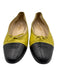 Chanel Shoe Size 41 Green & Black Leather Round Toe Interlocking CC Flats Green & Black / 41