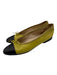 Chanel Shoe Size 41 Green & Black Leather Round Toe Interlocking CC Flats Green & Black / 41