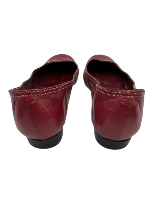 Marc Jacobs Shoe Size 40 Red Leather Round Toe Perforated contrast stitch Flats Red / 40