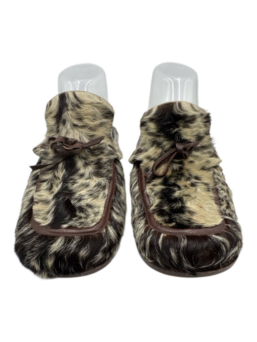 Marni Shoe Size 40 Brown & Gray Leather Pony Hair Animal Print Round Toe Flats Brown & Gray / 40