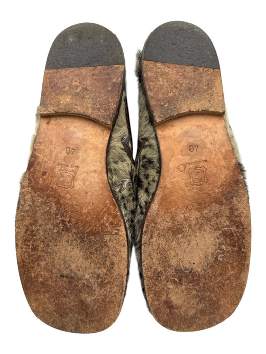 Marni Shoe Size 40 Brown & Gray Leather Pony Hair Animal Print Round Toe Flats Brown & Gray / 40