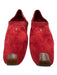 Henry Beguelin Shoe Size 41 Red Leather Suede Square Toe Logo Toe Cap Flats Red / 41