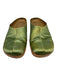 Prada Shoe Size 40.5 Green & Gold Leather Satin Square Toe Mule Flats Green & Gold / 40.5
