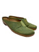 Prada Shoe Size 40.5 Green & Gold Leather Satin Square Toe Mule Flats Green & Gold / 40.5