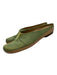 Prada Shoe Size 40.5 Green & Gold Leather Satin Square Toe Mule Flats Green & Gold / 40.5