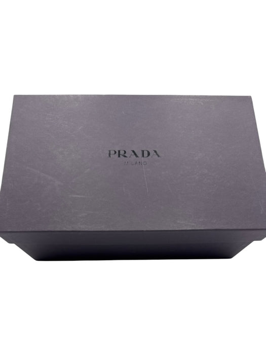 Prada Shoe Size 40.5 Green & Gold Leather Satin Square Toe Mule Flats Green & Gold / 40.5