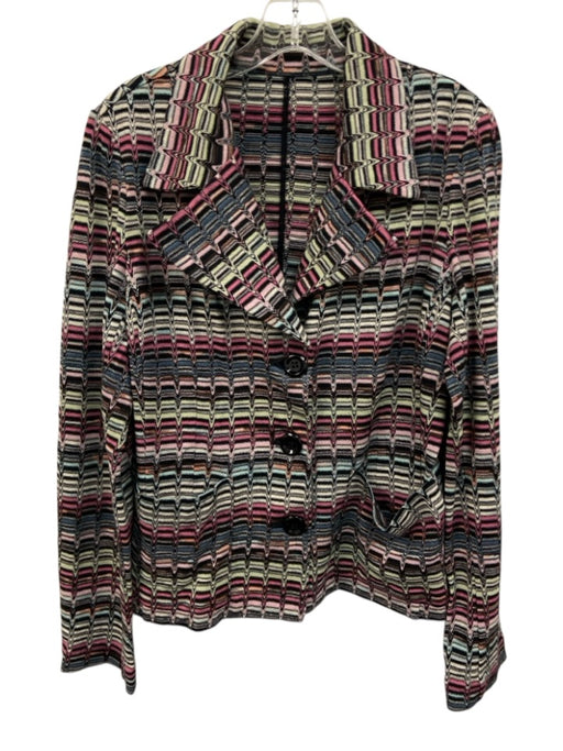 Missoni Size 46 Black & Multi Wool & Rayon Vintage Blazer 3 button Jacket Black & Multi / 46