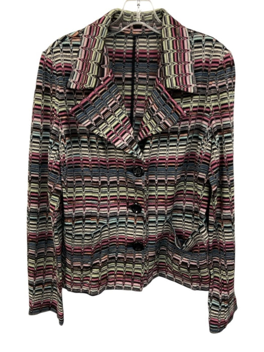 Missoni Size 46 Black & Multi Wool & Rayon Vintage Blazer 3 button Jacket Black & Multi / 46