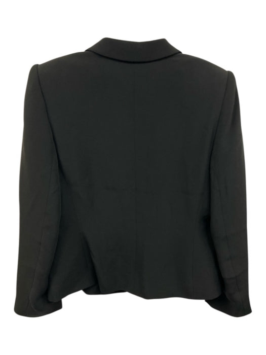 Giorgio Armani Size 12 Black Acetate & Silk Long Sleeve Button Up Blazer Blazer Black / 12