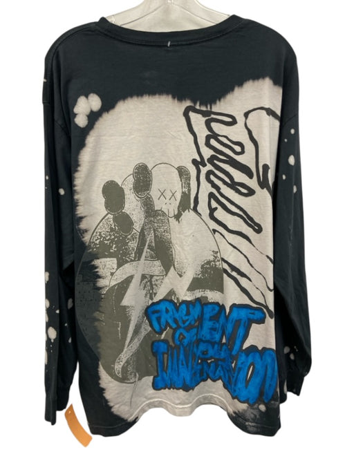 Cactus Jack Size L Gray & White Cotton Washed T shirt Crew Long Sleeve Shirt Gray & White / L