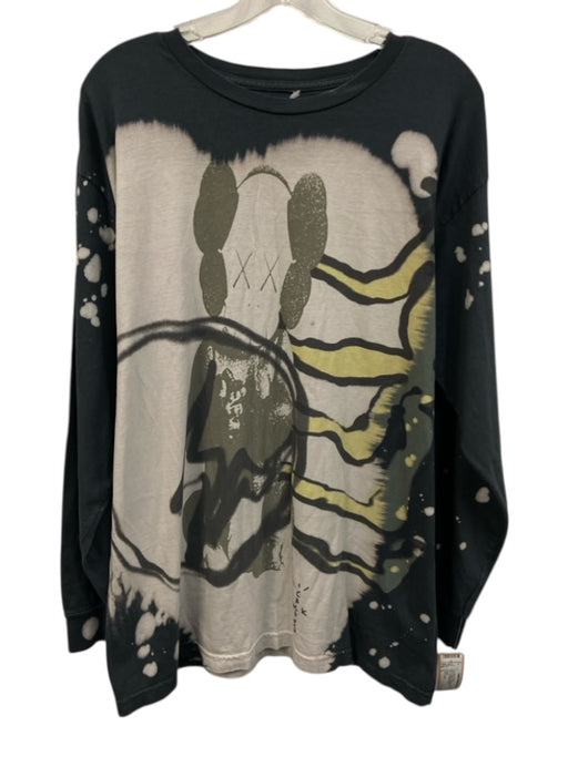 Cactus Jack Size L Gray & White Cotton Washed T shirt Crew Long Sleeve Shirt Gray & White / L