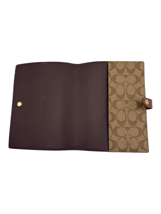 Coach Tan Leather logo Fold Men's Accessories Tan