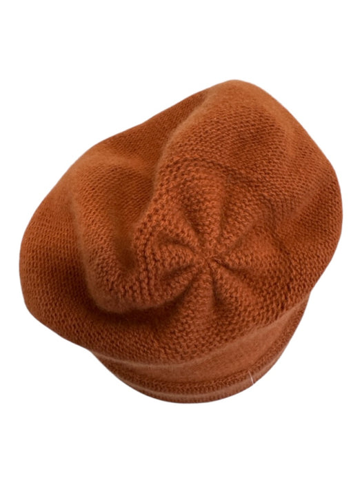 Bergdorf Goodman Orange Cashmere Solid Beanie Knit Men's Hat Orange