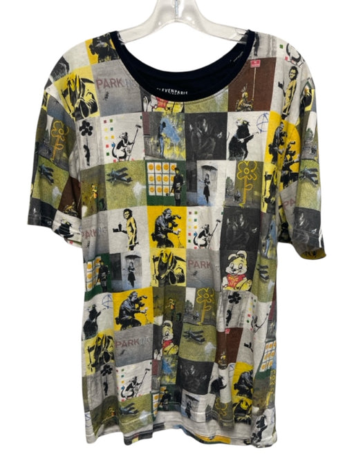 Eleven Paris Size XL White & Multi Cotton All Over Print Men's Short Sleeve White & Multi / XL