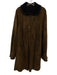 No Brand Size L Tan & Brown Suede Shearling Button Front Pockets Knee Coat Tan & Brown / L