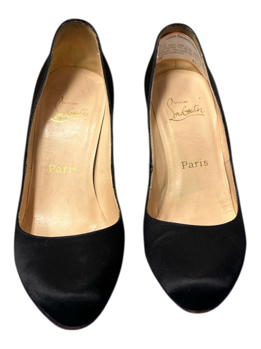 Christian Louboutin Shoe Size 38 Black Satin Crepe Stiletto Heel Slip On Shoes Black / 38