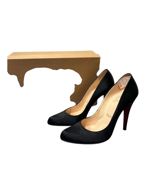 Christian Louboutin Shoe Size 38 Black Satin Crepe Stiletto Heel Slip On Shoes Black / 38
